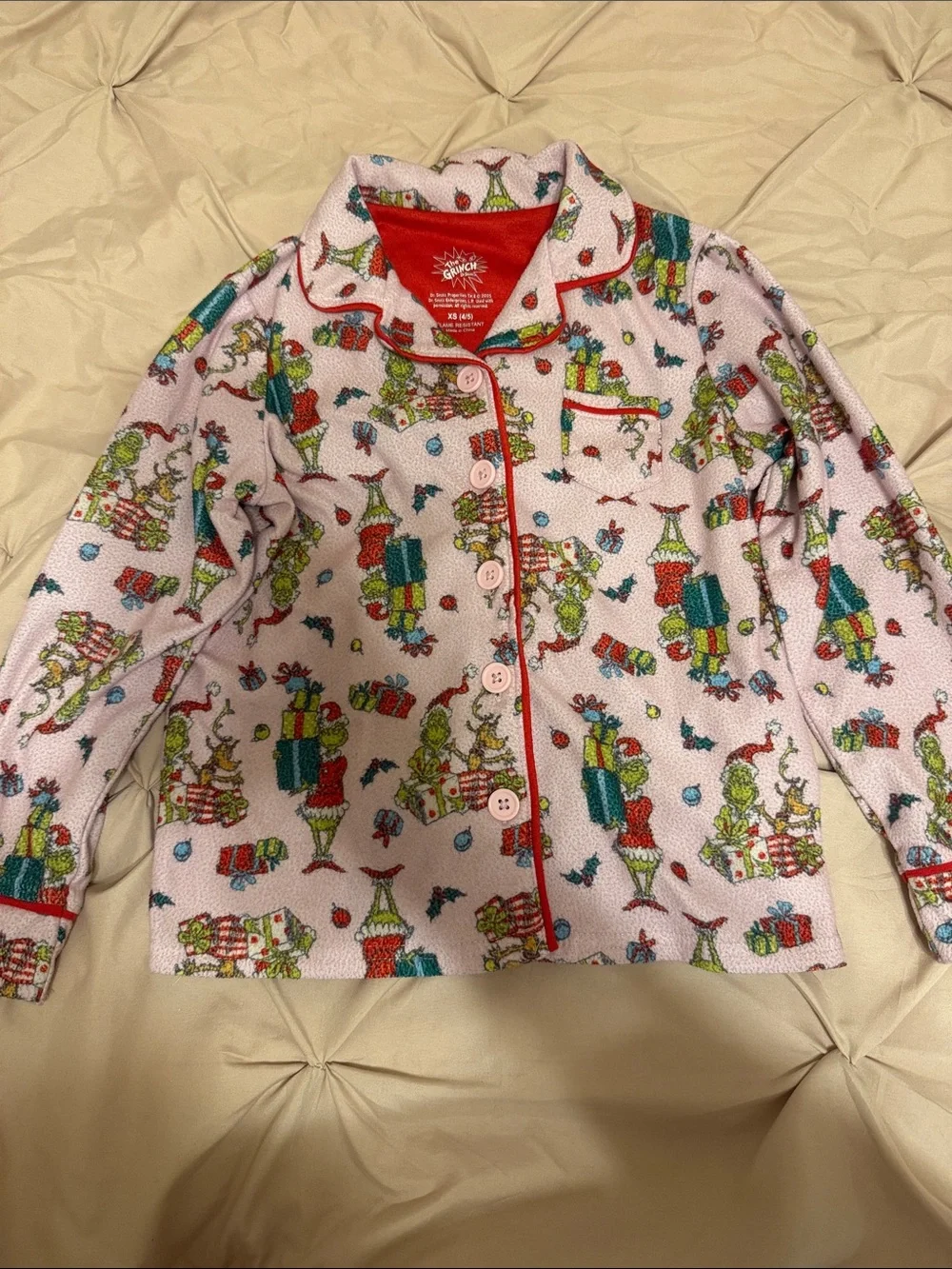 Dr. Seuss Pink, Red and Green Holiday Character Pajama Set